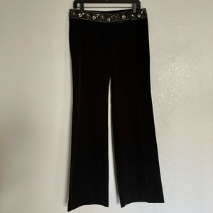 Twenty One - Vintage Black Bootcut Pants Sequins Waistline - Size M